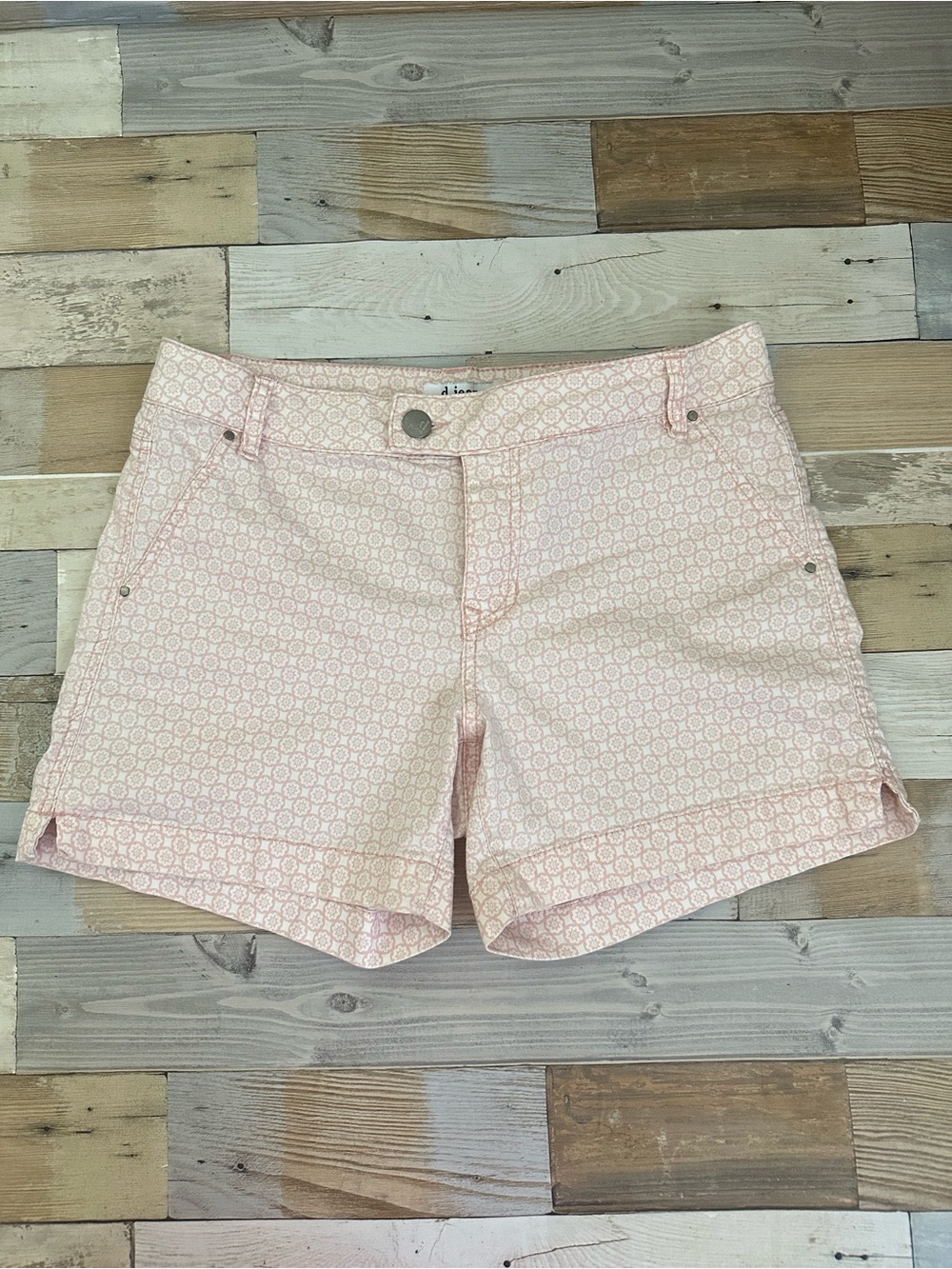 d. jeans Light Pink Patterned Jean Shorts